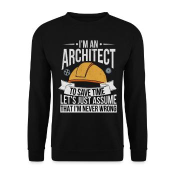 Architekt - Unisex Pullover - Schwarz - Vorne - Alina (178cm) & Michal (187cm)