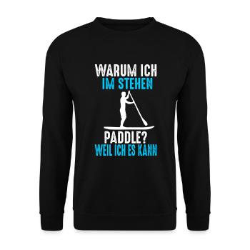 Stand Up Paddling SUP Paddeln Sommer Strand - Unisex Pullover - Schwarz - Vorne - Alina (178cm) & Michal (187cm)