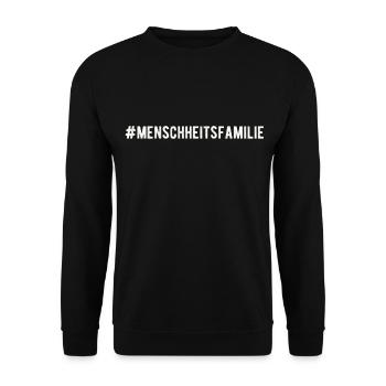 Menschheitsfamilie Friedensbewegung Peace - Unisex Pullover - Schwarz - Vorne - Alina (178cm) & Michal (187cm)