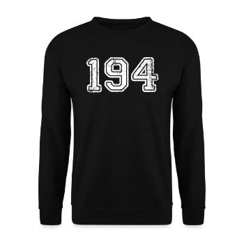 194 Cent quatre-vingt-quatorze par NumShirt - Sweat-shirt Unisexe - noir - Devant - Alina (178cm) & Michal (187cm)