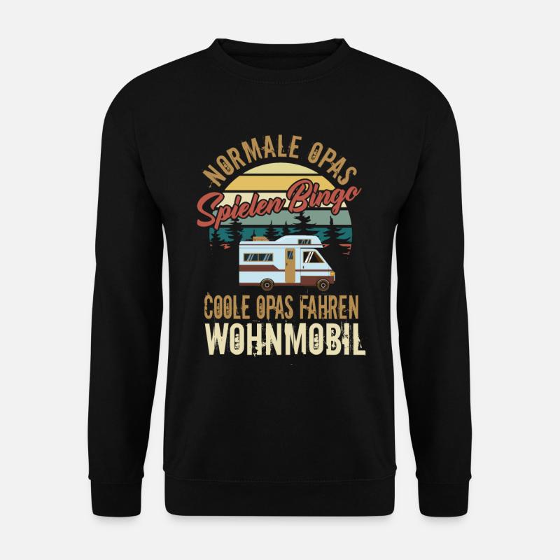 Coole Opas fahren Wohnmobil - Camping Design - Unisex Pullover - Schwarz