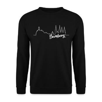Bamberg Skyline Franconian gift idea - Unisex Sweatshirt - black - Front - Alina (178cm) & Michal (187cm)