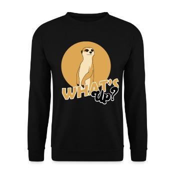 Erdmännchen, Erdmännchen süss, Erdmännchen Wache - Unisex Sweatshirt - black - Front - Alina (178cm) & Michal (187cm)