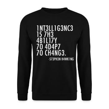 Stephen Hawking disant - Sweat-shirt Unisexe - noir - Devant - Alina (178cm) & Michal (187cm)