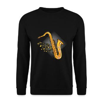Bass saxophone tenor saxophone player - Unisex Sweatshirt - black - Front - Alina (178cm) & Michal (187cm)