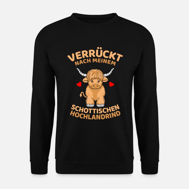 Schottisches Hochlandrind Spruch Scottish Highland - Unisex Pullover - Schwarz