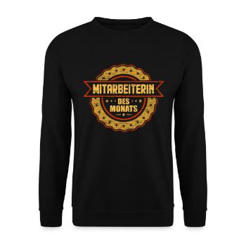 Mitarbeiterin Des Monats - Unisex Pullover - Schwarz - Vorne - Alina (178cm) & Michal (187cm)