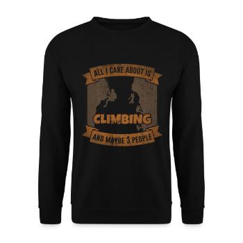 Rock climbing boulder climbing mountaineering gift - Unisex Sweatshirt - black - Front - Alina (178cm) & Michal (187cm)