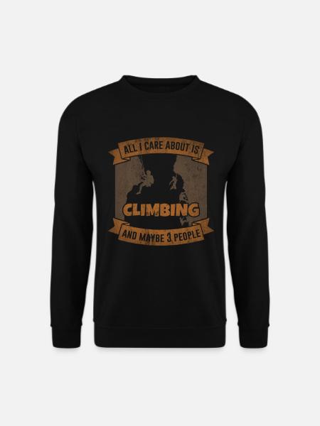 Felsklettern Boulder Klettern Bergsteigen Geschenk - Unisex Pullover - Schwarz