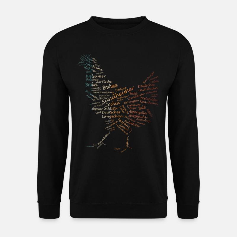 Hühnerrassen Hühnerzucht Hühner Hahn Henne Küken - Unisex Pullover - Schwarz