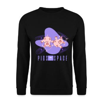 Schwein, Schwein Landwirt, Schwein lustig - Unisex Pullover - Schwarz - Vorne - Alina (178cm) & Michal (187cm)