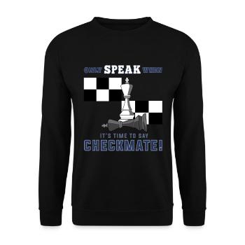Échecs, échecs et mat, pions d'échecs - Sweat-shirt Unisexe - noir - Devant - Alina (178cm) & Michal (187cm)