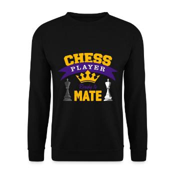 Échecs, jeu d'échecs, jeu d'échecs - Sweat-shirt Unisexe - noir - Devant - Alina (178cm) & Michal (187cm)