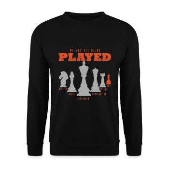 Chess, chess pawns, chess king - Unisex Sweatshirt - black - Front - Alina (178cm) & Michal (187cm)