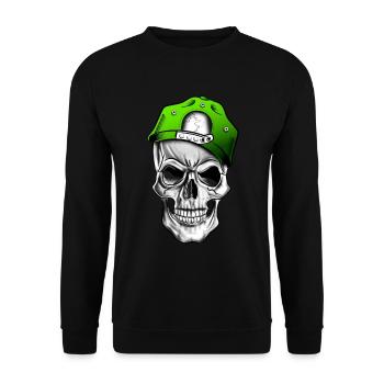 Skull or skull, skull with baseball cap - Unisex Sweatshirt - black - Front - Alina (178cm) & Michal (187cm)