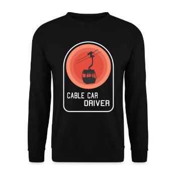 Distressed Cable Car Present Idea - Unisex Sweatshirt - black - Front - Alina (178cm) & Michal (187cm)
