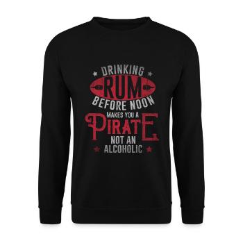Piratenflagge Matrose - Unisex Pullover - Schwarz - Vorne - Alina (178cm) & Michal (187cm)