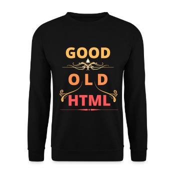 Good Old HTML Webdesign - Unisex Pullover - Schwarz - Vorne - Alina (178cm) & Michal (187cm)