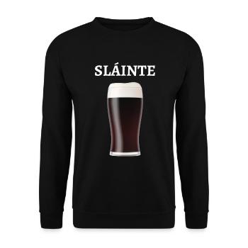 Sláinte Prost in Irish Irish beer - Unisex Sweatshirt - black - Front - Alina (178cm) & Michal (187cm)