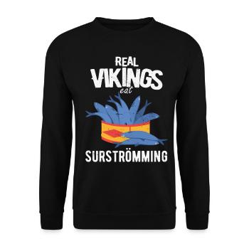 Surströmming Scandinavia Sweden Vikings - Unisex Sweatshirt - black - Front - Alina (178cm) & Michal (187cm)