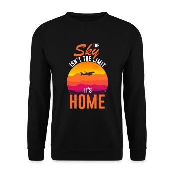 Flugzeug Pilot Hubschrauber Flugverkehr Geschenk - Unisex Pullover - Schwarz - Vorne - Alina (178cm) & Michal (187cm)