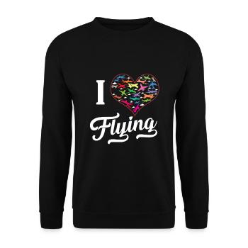 Flugzeug Pilot - Unisex Pullover - Schwarz - Vorne - Alina (178cm) & Michal (187cm)