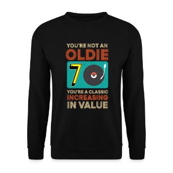 70th birthday You're Not An Oldie November 1950 - Unisex Sweatshirt - black - Front - Alina (178cm) & Michal (187cm)