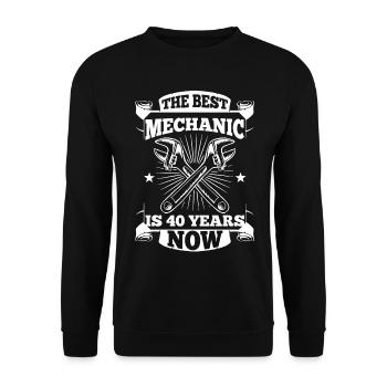 40th birthday mechanic 40 years gift mechanic - Unisex Sweatshirt - black - Front - Alina (178cm) & Michal (187cm)