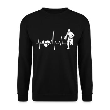 Basketball Basketball Heartbeat - Sweat-shirt Unisexe - noir - Devant - Alina (178cm) & Michal (187cm)