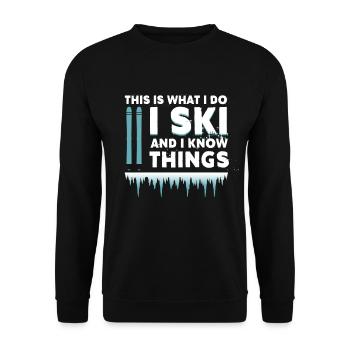 To ski - Unisex Sweatshirt - black - Front - Alina (178cm) & Michal (187cm)