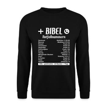 Bible foi religion d'urgence cadeau d'anniversaire - Sweat-shirt Unisexe - noir - Devant - Alina (178cm) & Michal (187cm)