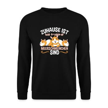 Zuhause Ist Wo Meine Meerschweinchen Sind - Unisex Pullover - Schwarz - Vorne - Alina (178cm) & Michal (187cm)