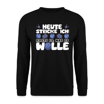Strickerin Strick Frauen Lustig Geschenk Spruch - Unisex Pullover - Schwarz - Vorne - Alina (178cm) & Michal (187cm)