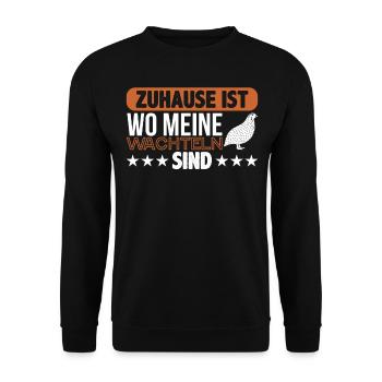 Wachtel - Unisex Pullover - Schwarz - Vorne - Alina (178cm) & Michal (187cm)