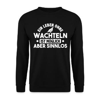 Wachtel - Unisex Pullover - Schwarz - Vorne - Alina (178cm) & Michal (187cm)