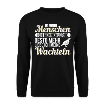 Wachtel - Unisex Pullover - Schwarz - Vorne - Alina (178cm) & Michal (187cm)