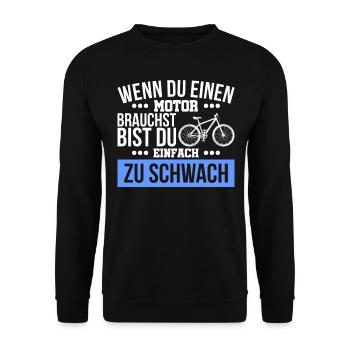 Anti E-Bike - Unisex Pullover - Schwarz - Vorne - Alina (178cm) & Michal (187cm)