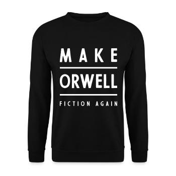 Basic Orwell 1984 - Anti  Gift Political - Unisex Sweatshirt - black - Front - Alina (178cm) & Michal (187cm)