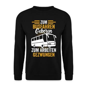 Bus Busfahrer Reisebus Omnibus Schulbus Lustig - Unisex Pullover - Schwarz - Vorne - Alina (178cm) & Michal (187cm)