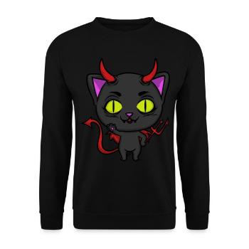 Diable chat chaton enfer satan - Sweat-shirt Unisexe - noir - Devant - Alina (178cm) & Michal (187cm)