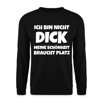 Ich bin nicht Dick - Unisex Pullover - Schwarz - Vorne - Alina (178cm) & Michal (187cm)