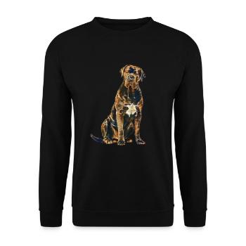 Cane Corso Art Vintage - Unisex Pullover - Schwarz - Vorne - Alina (178cm) & Michal (187cm)
