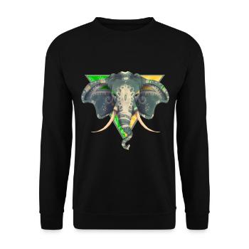 Indian Elephant Africa Safari Big Five - Unisex Sweatshirt - black - Front - Alina (178cm) & Michal (187cm)