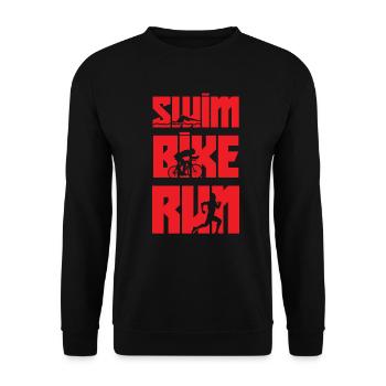 Multitâche Swim Bike Run Triathlon - Sweat-shirt Unisexe - noir - Devant - Alina (178cm) & Michal (187cm)