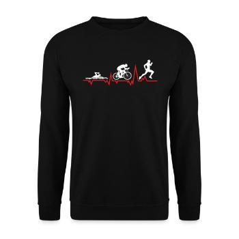 Heartbeat pour triathlon Swim Bike Run - Sweat-shirt Unisexe - noir - Devant - Alina (178cm) & Michal (187cm)