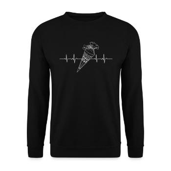 School bag heartbeat for first graders - Unisex Sweatshirt - black - Front - Alina (178cm) & Michal (187cm)