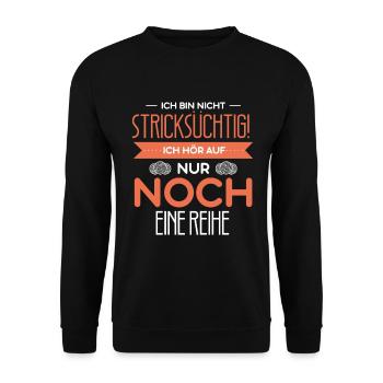 Stricken Stickerin Schneiderin Geschenkidee - Unisex Pullover - Schwarz - Vorne - Alina (178cm) & Michal (187cm)