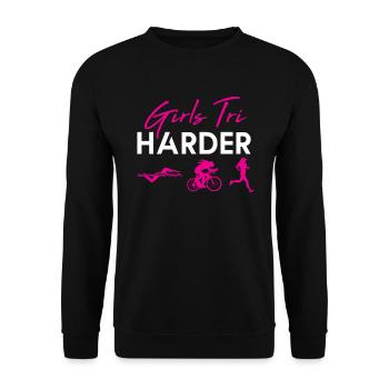 Grils Tri Harder Triathlon - Unisex Pullover - Schwarz - Vorne - Alina (178cm) & Michal (187cm)