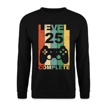 25. Geburtstag 25 Jahre Geburtstagsgeschenk Gamer - Unisex Pullover - Schwarz - Vorne - Alina (178cm) & Michal (187cm)