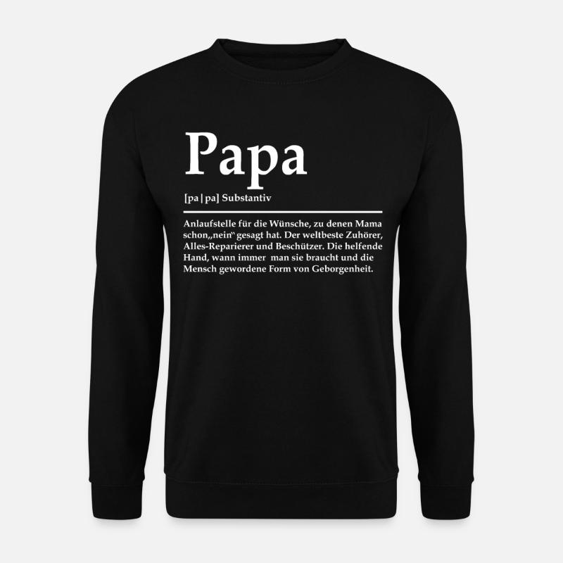 Papa Vater Vatertag Wörterbuch - Unisex Pullover - Schwarz